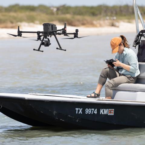Marissa Lamb with a drone