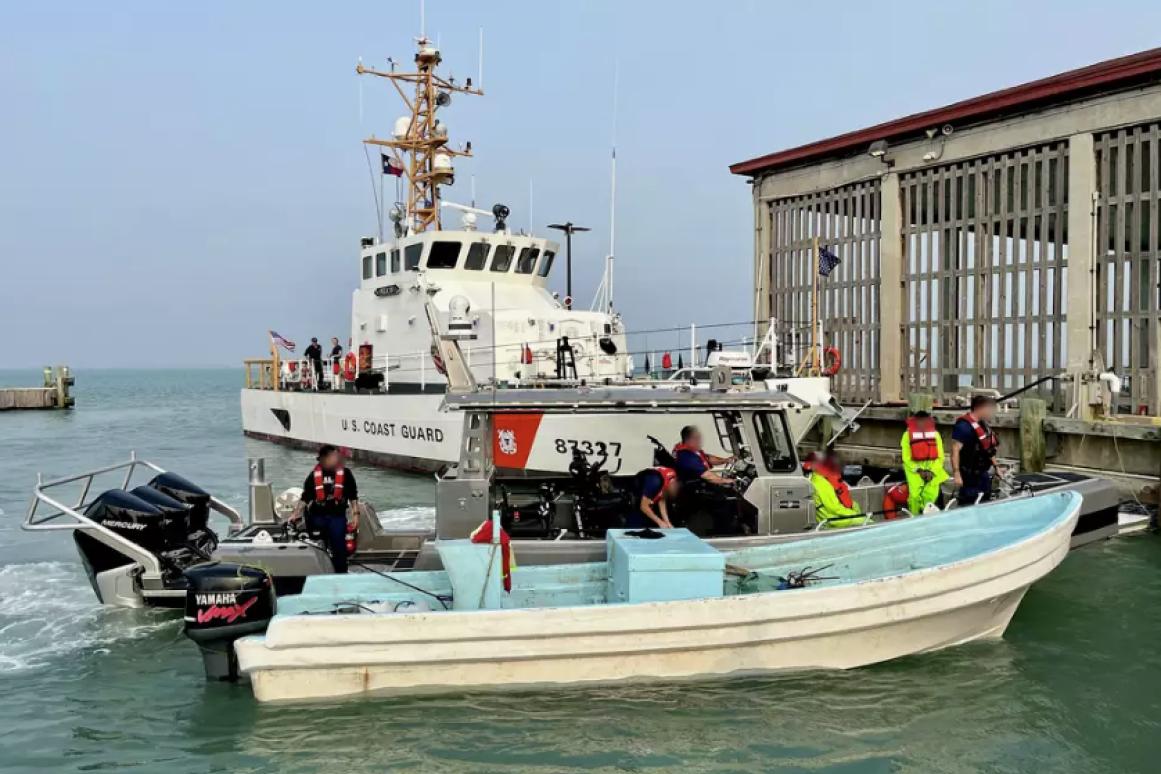 Illegal fishing vessel with US Coast Guard