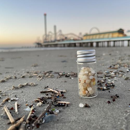 Nurdles in a glass vial